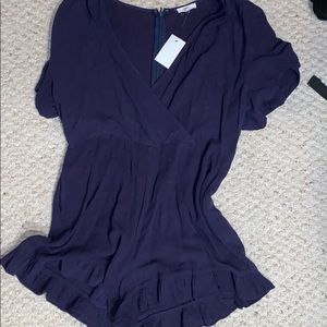 Lucca baby blue linen blend romper